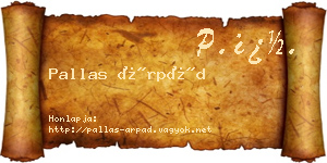 Pallas Árpád névjegykártya