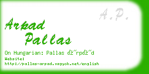 arpad pallas business card